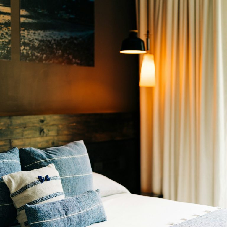 Checking the Hotel Room Details Hotel room with bed and seating area