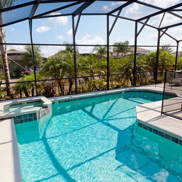 Private pool at a Florida villa, illustrating the villa holiday options available through worldwide Breaks & Ocean Florida Florida villa holiday with private swimming pool available through Ocean Florida